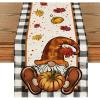 Artoid Mode Buffalo Plaid Gnome Pumpkin Maple Leaves Fall Table Runner, Autumn Kitchen Dining Table Decoration for Indoor Outdoor Home Party 13×72 Inch