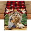 Artoid Mode Buffalo Plaid Kogiya Shepherd Christmas Table Runner, Winter O Holy Night Xmas Kitchen Dining Table Decoration for Home Party Decor 13×72 Inch(Red / Black)