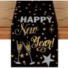 Artoid Mode Cheers Black and Gold 2025 Happy New Year Table Runner, Xmas Winter Holiday Kitchen Dining Table Decoration for Indoor Outdoor Home Party Decor 13 x 72 Inch(13″ x 72″)