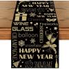 Artoid Mode Cheers Firework 2025 Happy New Year Motto Table Runner, Seasonal Winter Kitchen Dining Table Decoration for Home Party Outdoor 13×72 Inch