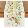Artoid Mode Flower Floral Table Runner, Spring Summer Seasonal Kitchen Dining Table Decoration for Indoor Outdoor Home Party Decor 13 x 72 Inch(Green)