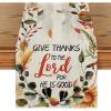 Artoid Mode Give Thanks to The Lord for He is Good Leaves Thanksgiving Table Runner, Fall Harvest Holiday Kitchen Dining Table Decoration for Indoor Outdoor Home Party Decor 13 x 72 Inch(Beige)