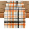 Artoid Mode Green Red Buffalo Plaid Table Runner, Seasonal Fall Christmas Kitchen Dining Table Decoration for Outdoor Home Party 13×72 Inch(Orange/Black)