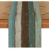 Artoid Mode Green Retro Rustic Wood Texture Table Runner, Seasonal Spring Kitchen Dining Table Decoration for Home Party Decor 13×72 Inch(Green)