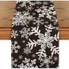 Artoid Mode Navy Blue Snowflakes Christmas Table Runner, Seasonal Winter Holiday Kitchen Dining Table Decoration for Home Party Decor 13×72 Inch(Black)