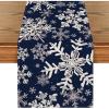 Artoid Mode Navy Blue Snowflakes Christmas Table Runner, Seasonal Winter Holiday Kitchen Dining Table Decoration for Home Party Decor 13×72 Inch(Navy Blue)