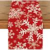 Artoid Mode Navy Blue Snowflakes Christmas Table Runner, Seasonal Winter Holiday Kitchen Dining Table Decoration for Home Party Decor 13×72 Inch(Red)