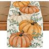 imageArtoid Mode Orange Pumpkins Eucalyptus Leaves Fall Table Runner Autumn Thanksgiving Kitchen Dining Table Decoration for Home Party Decor 13x72 InchOrange