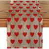 Artoid Mode Red Love Heart Valentine’s Day Table Runner, Seasonal Anniversary Kitchen Dining Table Decoration for Indoor Home Party 13×72 Inch(Wood)