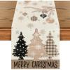 Artoid Mode Red Pine Trees Merry Christmas Table Runner, Winter Xmas Holiday Kitchen Dining Table Decoration for Home Party Decor 13×72 Inch(Brown)