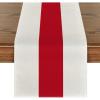 Artoid Mode Red Stripes 2025 New Year Christmas Table Runner, Seasonal Winter Holiday Kitchen Dining Table Decoration for Home Party Decor 13×72 Inch(White/Red/White)
