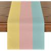 Artoid Mode Red Stripes 2025 New Year Christmas Table Runner, Seasonal Winter Holiday Kitchen Dining Table Decoration for Home Party Decor 13×72 Inch(Yellow/Pink/Blue)