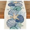 Artoid Mode Sea Shell Starfish Summer Table Runner,Spring Ocean Kitchen Dining Table Decoration for Home Party Decor 13×72 Inch