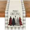 Artoid Mode Watercolor Red and Black Buffalo Plaid Christmas Trees Merry Xmas Table Runner, Seasonal Winter Holiday Kitchen Dining Table Decoration for Indoor Outdoor Home Party Decor 13 x 72 Inch(Multi Color/Silver)