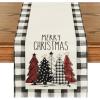 Artoid Mode Watercolor Red and Black Buffalo Plaid Christmas Trees Merry Xmas Table Runner, Seasonal Winter Holiday Kitchen Dining Table Decoration for Indoor Outdoor Home Party Decor 13 x 72 Inch(Multi Color)