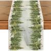 Artoid Mode Xmas Trees Snowflakes Christmas Table Runner, Seasonal Winter Holiday Kitchen Dining Table Decoration for Home Party Decor 13×72 Inch(Green/Beige)