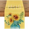 Artoid Mode Yellow Hello Sunshine Sunflower Summer Table Runner, Spring Seasonal Anniversary Holiday Kitchen Dining Table Decoration for Indoor Outdoor Home Party Decor 13 x 72 Inch(Yellow)