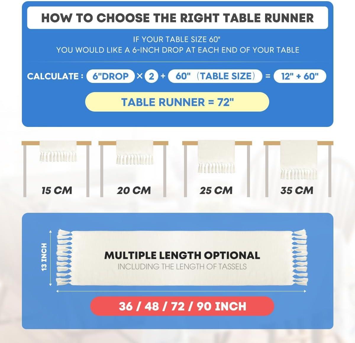 imageArtoid Mode Beige Tassel Table Runner Boho Linen Blend Rustic Farmhouse Style Kitchen Table Decoration Holiday Wedding Party Dinning Decor 13x72 InchRed