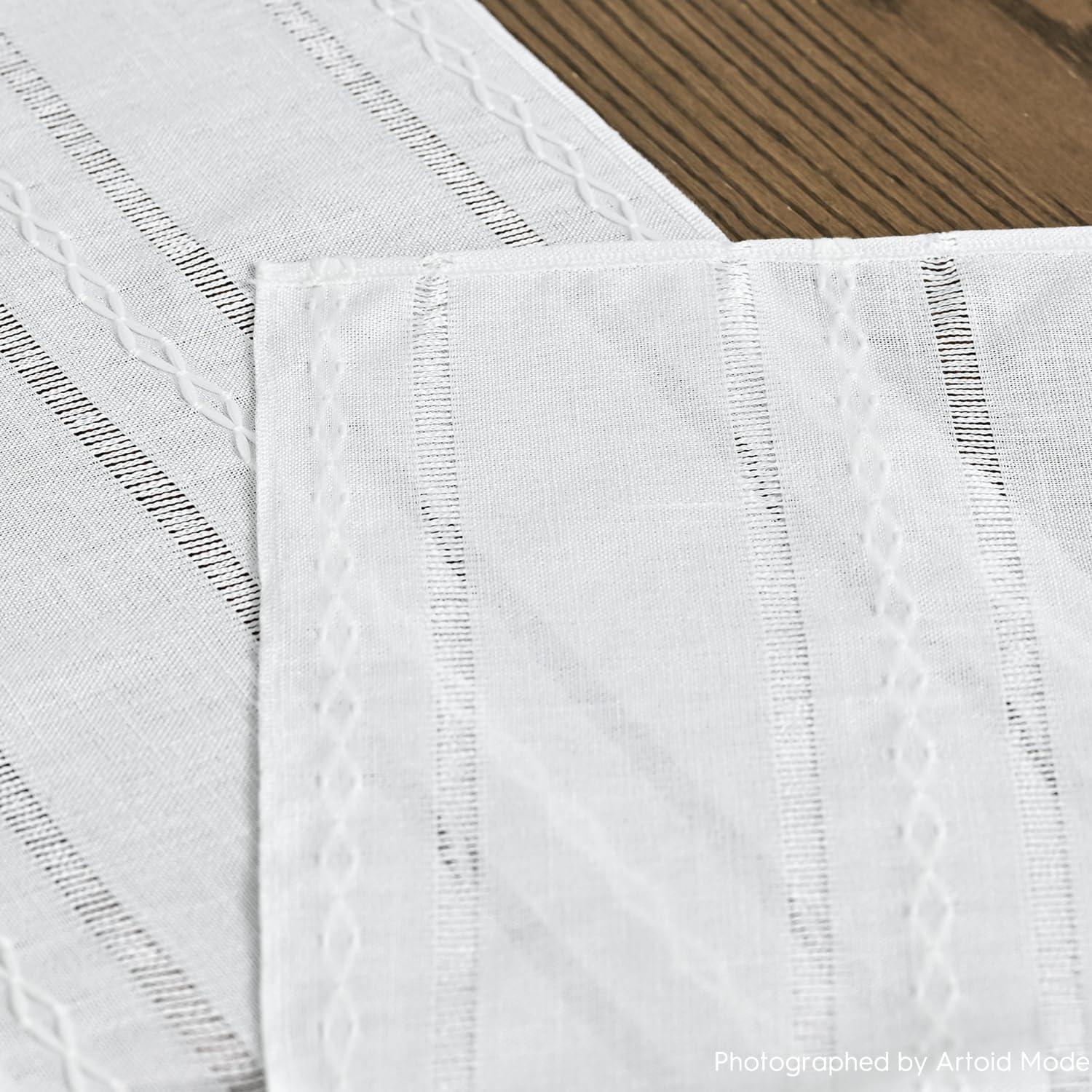 imageArtoid Mode Sage Green Rustic Cotton Linen Table Runner Seasonal Embroidered Hollow Kitchen Dining Table Decoration for Home Party Decor 13x72 InchWhite