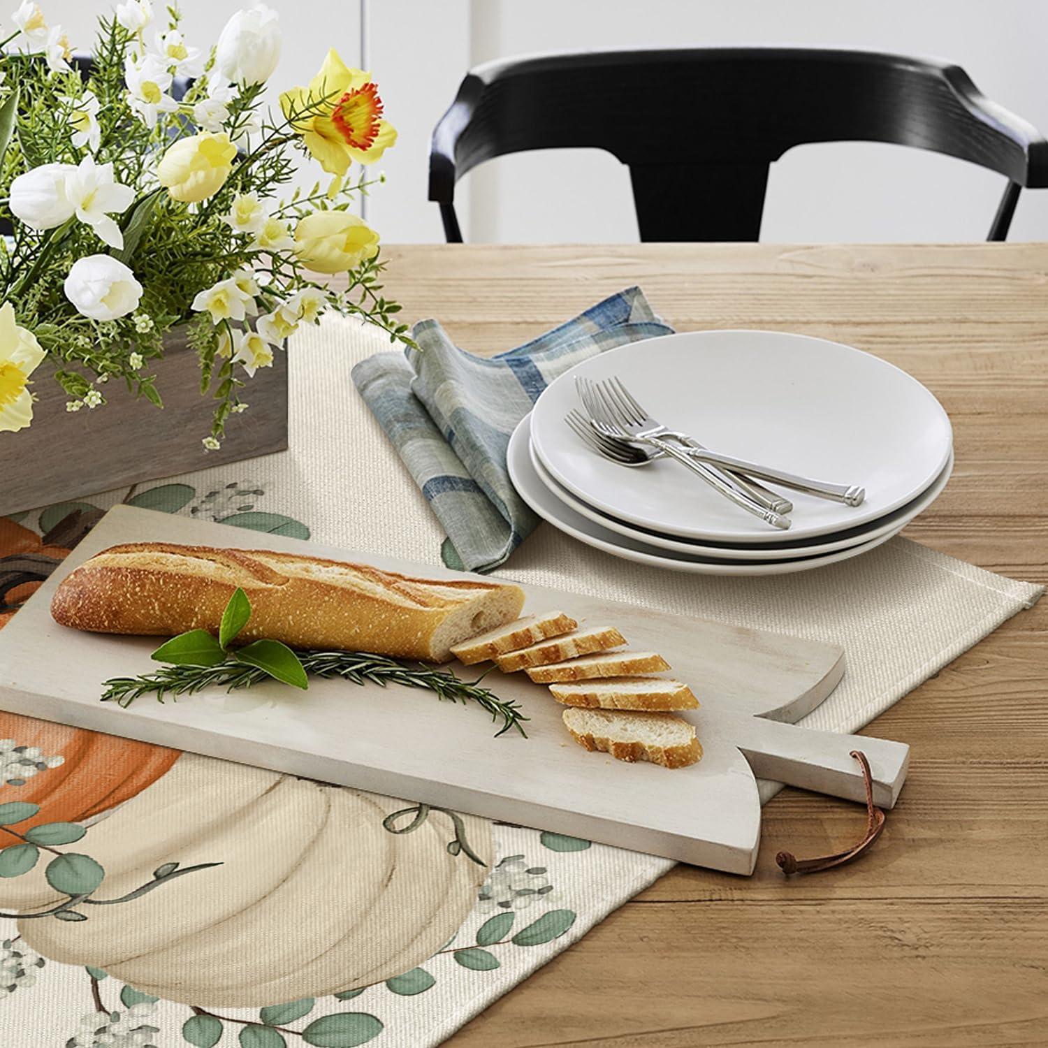 imageArtoid Mode Wood Pumpkins Fall Round Placemats Set of 414 Inch Seasonal Round Place Mats for Party Dining DecorationBeigeOrange