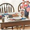 Artoid Mode American Flag Stars Eucalyptus 4th of July Round Placemats Set of 4,15 Inch Memorial Day Table Mats for Party Kitchen Dining Decoration(Red)