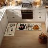 Artoid Mode Bats Black Cats Boo Pumpkin Halloween Kitchen Mats Set of 2, Home Decor Low-Profile Kitchen Rugs for Floor – 17×29 and 17×47 Inch(Beige)