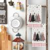 Artoid Mode Beige Brown Xmas Trees Christmas Kitchen Towels Dish Towels, 18×26 Inch Buffalo Plaid Daily Winter Decoration Hand Towels Set of 2(Pink/Beige)