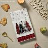 Artoid Mode Beige Brown Xmas Trees Christmas Kitchen Towels Dish Towels, 18×26 Inch Buffalo Plaid Daily Winter Decoration Hand Towels Set of 2(Red/Black)
