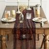Artoid Mode Beige Gold Gauze Table Runner 120 Inch 10FT, Glitter Metallic Foil Sheer Dining Wedding Anniversary Holiday Birthday Table Decor for Home Party(Black)