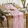 Artoid Mode Beige Gold Gauze Table Runner 120 Inch 10FT, Glitter Metallic Foil Sheer Dining Wedding Anniversary Holiday Birthday Table Decor for Home Party(Pink)