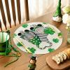 Artoid Mode Beige Lucky Shamrock Gnome Round St. Patrick’s Day Placemats Set of 4, 15 Inch Spring Round Table Mats for Dining Decoration(Beige)