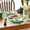 Artoid Mode Beige Lucky Shamrock Gnome Round St. Patrick’s Day Placemats Set of 4, 15 Inch Spring Round Table Mats for Dining Decoration(Beige)