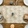 Artoid Mode Beige Soft Plush Faux Fur Jacquard Pumpkins Fall Table Runner, Seasonal Autumn Kitchen Dining Table Decoration for Home Party Decor 13×72 Inch(Beige)