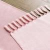 Artoid Mode Beige Tassel Table Runner, Boho Linen Blend Rustic Farmhouse Style Kitchen Table Decoration Holiday Wedding Party Dinning Decor 13×72 Inch(Blush Pink)