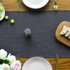 Artoid Mode Beige Tassel Table Runner, Boho Linen Blend Rustic Farmhouse Style Kitchen Table Decoration Holiday Wedding Party Dinning Decor 13×72 Inch(Graphite Grey)
