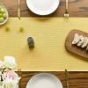 Artoid Mode Beige Tassel Table Runner, Boho Linen Blend Rustic Farmhouse Style Kitchen Table Decoration Holiday Wedding Party Dinning Decor 13×72 Inch(Yellow)