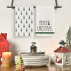 Artoid Mode Beige Xmas Tree Merry Christmas Kitchen Towels Dish Towels, 18×26 Inch Holiday Daily Winter Decoration Hand Towels Set of 2(Green)
