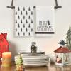 Artoid Mode Beige Xmas Tree Merry Christmas Kitchen Towels Dish Towels, 18×26 Inch Holiday Daily Winter Decoration Hand Towels Set of 2(Grey)