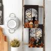 Artoid Mode Black Cat Moon Pumpkin Halloween Kitchen Towels Dish Towels, 18×26 Inch Bats Trick Or Treat Decoration Hand Towels Set of 2