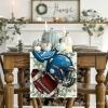 Artoid Mode Blue Helmet Finger Eucalyptus Football Fall Table Runner, Seasonal Rugby Sport Kitchen Dining Table Decoration for Home Party Decor 13×72 Inch(Blue/Beige)