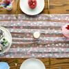 Artoid Mode Blue Polka Dots Pink Gauze Table Runner 120 Inch 10FT, Seasonal Sheer Dining Holiday Wedding Birthday Baby Shower Table Decor for Home Party(Pink)