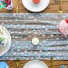 Artoid Mode Blue Polka Dots Pink Gauze Table Runner 120 Inch 10FT, Seasonal Sheer Dining Holiday Wedding Birthday Baby Shower Table Decor for Home Party(Blue)