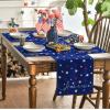 Artoid Mode Blue Red White Stars America 4th of July Patriotic Placemats for Dining Table, 12 x 18 Inch Summer Memorial Day Seasonal Holiday Rustic Vintage Washable Table Mats Set of 4(Blue)