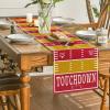 Artoid Mode Blue Yellow Touch Down American Football Court Table Runner, Rugby Boy Fall Birthday Party Kitchen Dining Table Decoration for Home Decor 13×72 Inch(Red/Yellow)