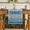Artoid Mode Blue Yellow Touch Down American Football Court Table Runner, Rugby Boy Fall Birthday Party Kitchen Dining Table Decoration for Home Decor 13×72 Inch(Blue/Grey)