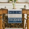 Artoid Mode Blue Yellow Touch Down American Football Court Table Runner, Rugby Boy Fall Birthday Party Kitchen Dining Table Decoration for Home Decor 13×72 Inch(Blue/Beige)