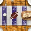 Artoid Mode Blue Yellow Touch Down American Football Court Table Runner, Rugby Boy Fall Birthday Party Kitchen Dining Table Decoration for Home Decor 13×72 Inch(Purple/Beige)