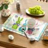 Artoid Mode Blue and White Porcelain Bunny Rabbit Easter Placemats Set of 4, 14 Inch Spring Round Table Mats for Party Kitchen Dining Decoration(Pink/Blue)