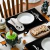 Artoid Mode Boo Ghost Halloween Placemats Set of 4, 12×18 Inch Seasonal Black Holiday Table Mats for Party Kitchen Dining Decoration(Black)
