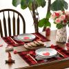 Artoid Mode Buffalo Plaid Hearts Gnomes Love Valentine Placemats Set of 4, 12×18 Inch Anniversary Wedding Holiday Table Mats for Party Kitchen Dining Decoration(Red / Black)